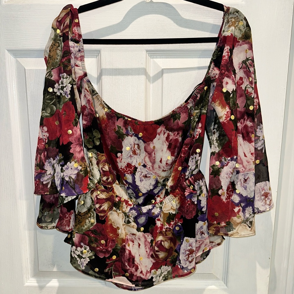 Express Multicolor Floral Blouse - Picture 3 of 3
